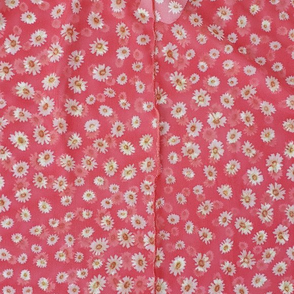 PERSAYA Red Floral Mesh Top - Picture 5 of 9